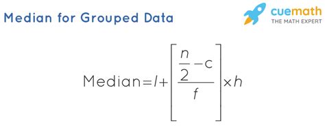 median formula class 10 grouped data.